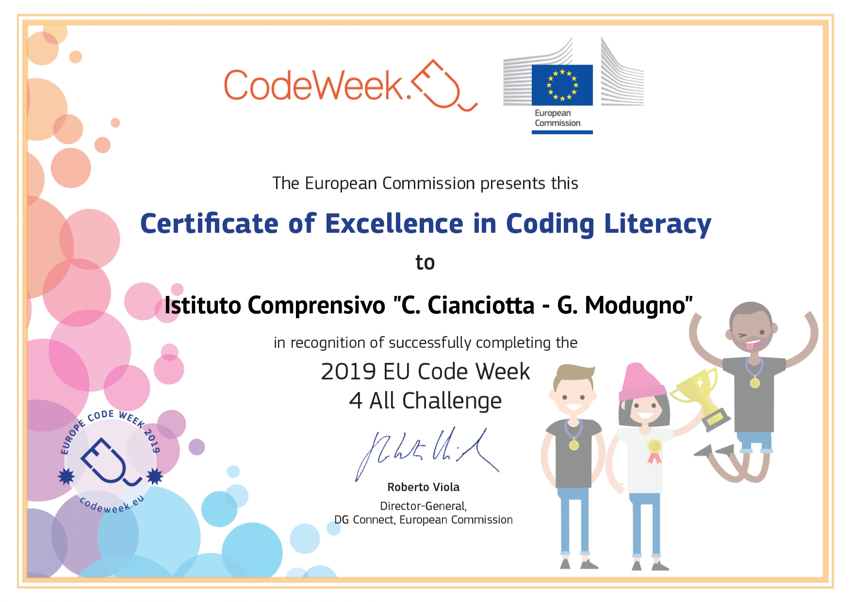 Certificato coding 2019 20